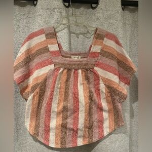 Women’s MADEWELL Striped Butterfly Sleeve Top. Size XS.‎